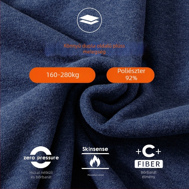 Széles vállú mellény, V-nyak, minimalist stílus; poliészter 90–95% tartalom, anyagsúly 181–200 g/m²