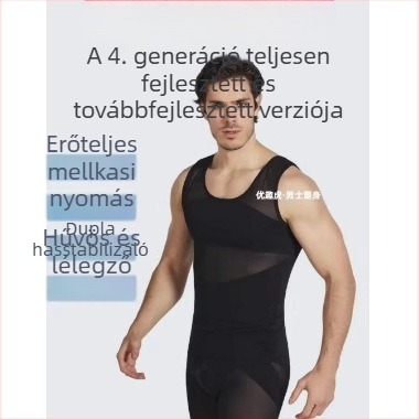 Férfi sportos mellény lélegző poliészter-elasztán anyaggal, szoros szabás, üreges perforált design