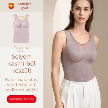 Derong anyagú melegítő mellény fleece belsővel, dupla rétegű, beépített melltartóval és mellbetétekkel, kapucnival, 251–300 g/m²