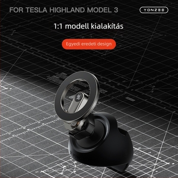 Tesla-kompatibilis telefon-tartó – légkivezetőhöz illeszkedő, Snap-On telepítés, márka YZ
