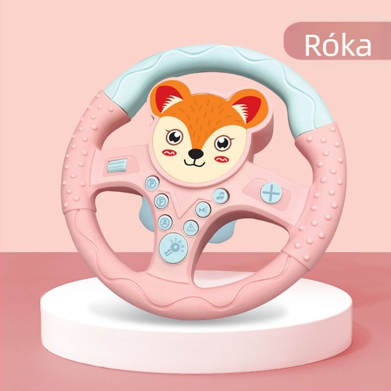 Hátsó üléshez terveztett gyerek kormányos játékautó — Oktató zenei kormányos játék (Plastic; Akkumulátorral működő; 4–6 éveseknek)