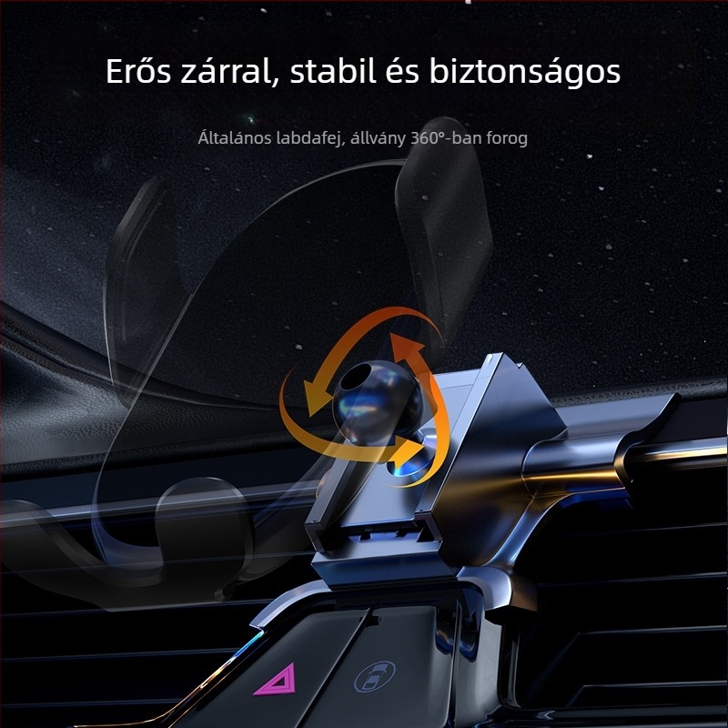 Audi műszerfalhoz készült telefontartó snap-on alapú, kompatibilis az A3/A4L/A5/A6LL és Q2/Q3/Q5L/Q7 modellekkel