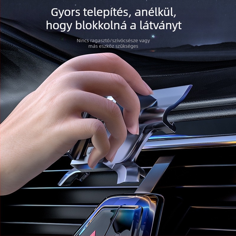 Audi műszerfalhoz készült telefontartó snap-on alapú, kompatibilis az A3/A4L/A5/A6LL és Q2/Q3/Q5L/Q7 modellekkel