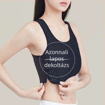 Nylonból készült, varrat nélküli melltartó-formázó felső, állítható kosár (vékony felül, vastag alul), hasig érő hosszúság, egyetemi stílusú hátsó