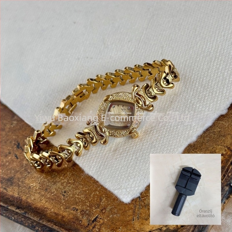 LSVTR női kvarc karóra rombusz alakú számlappal, fémből készült tokkal, 30M vízállósággal