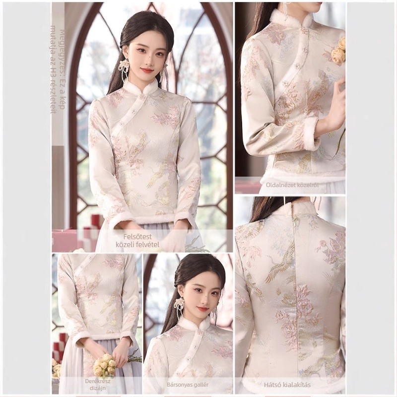 Koszorúslány estélyi ruha — hosszú ujjú, magas gallér, A-vonalú siluetta, magas derekú, poliészter