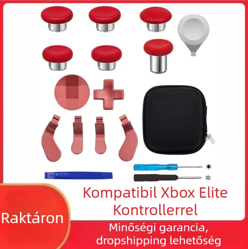 Xbox Elite Series 2 vezérlőhöz tartozó javítási alkatrészek – acél gombok és rocker pedálok, anyag: acél, súly 120 g, kompatibilis Elite Series 2-vel, DIY