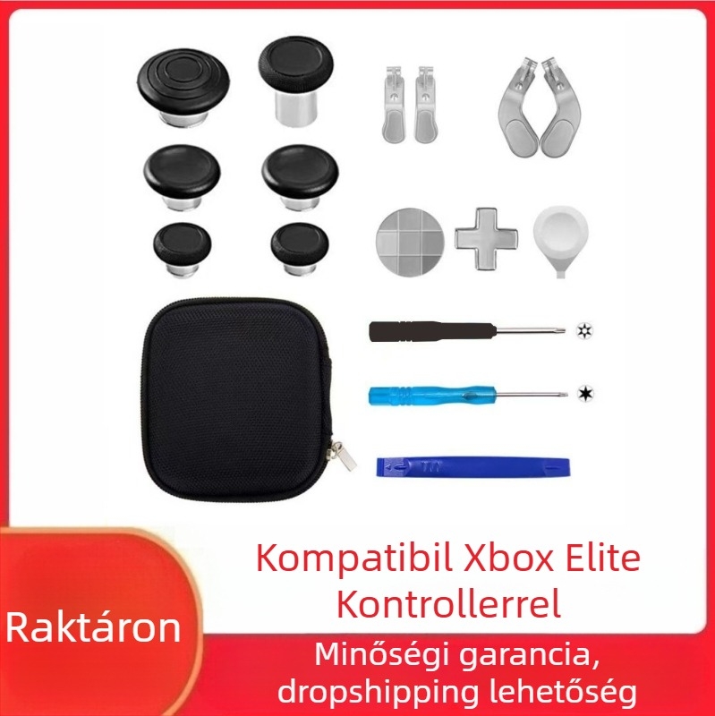 Xbox Elite Series 2 vezérlőhöz tartozó javítási alkatrészek – acél gombok és rocker pedálok, anyag: acél, súly 120 g, kompatibilis Elite Series 2-vel, DIY
