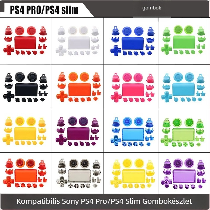 PS4 Pro joystick- és gombkészlet (YX-472) – kompatibilis PS4 Pro/PS4 Slim, 17 g, új