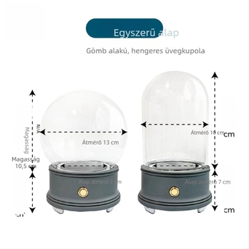 Flower Encounter Bluetooth hangszóró LED világítással, üvegfedél alatt, mini táj dísz gyanta