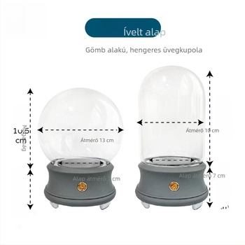 Flower Encounter Bluetooth hangszóró LED világítással, üvegfedél alatt, mini táj dísz gyanta
