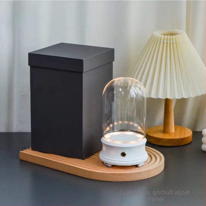 Flower Encounter Bluetooth hangszóró LED világítással, üvegfedél alatt, mini táj dísz gyanta