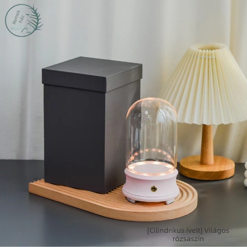 Flower Encounter Bluetooth hangszóró LED világítással, üvegfedél alatt, mini táj dísz gyanta