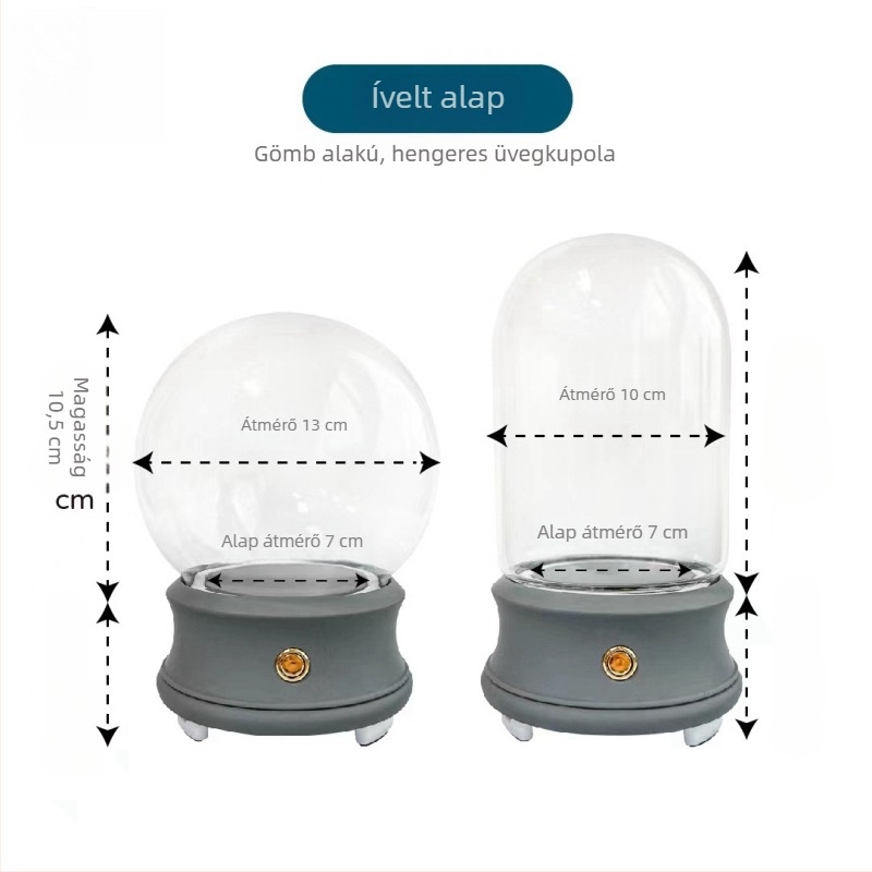 Flower Encounter Bluetooth hangszóró LED világítással, üvegfedél alatt, mini táj dísz gyanta