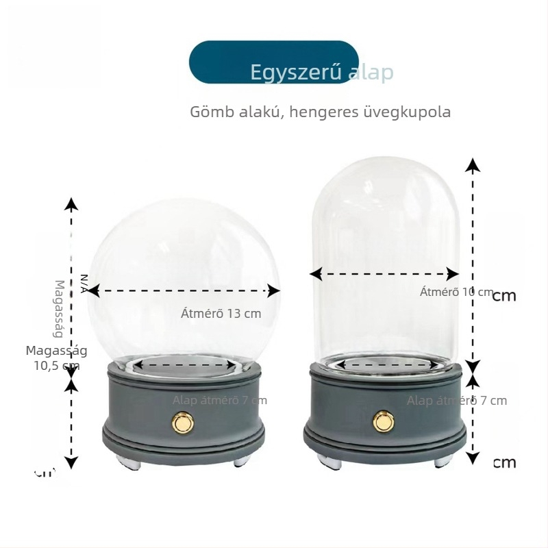 Flower Encounter Bluetooth hangszóró LED világítással, üvegfedél alatt, mini táj dísz gyanta