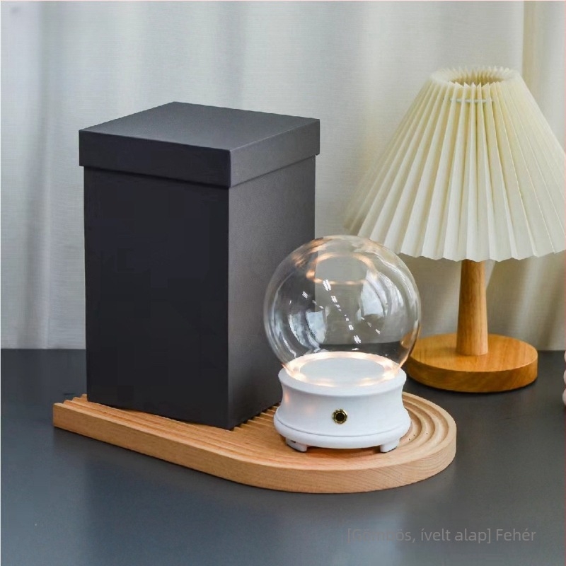 Flower Encounter Bluetooth hangszóró LED világítással, üvegfedél alatt, mini táj dísz gyanta