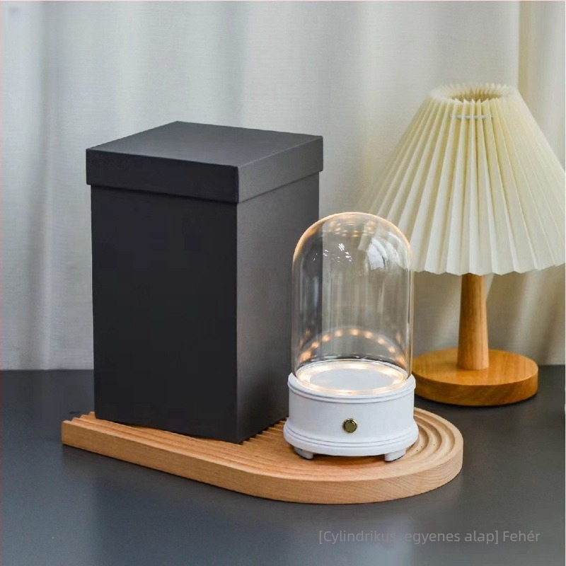Flower Encounter Bluetooth hangszóró LED világítással, üvegfedél alatt, mini táj dísz gyanta
