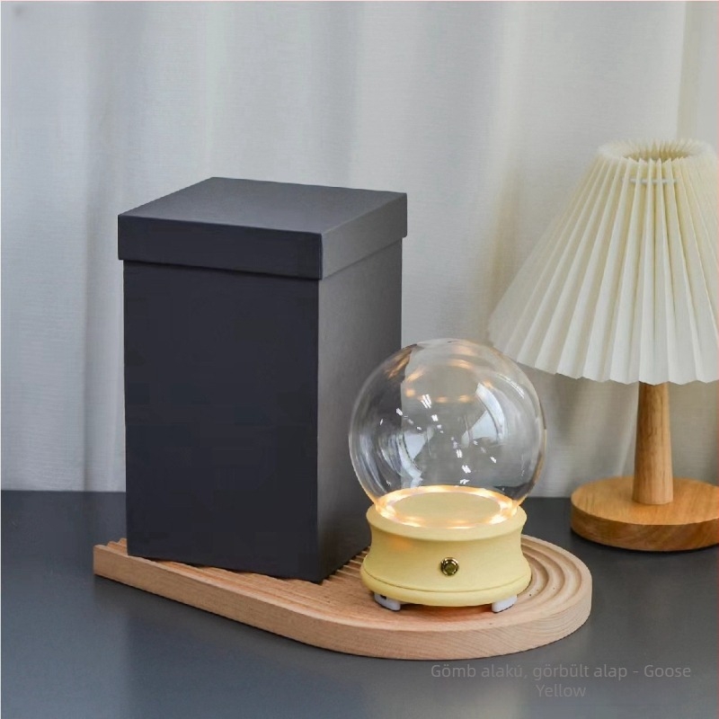 Flower Encounter Bluetooth hangszóró LED világítással, üvegfedél alatt, mini táj dísz gyanta