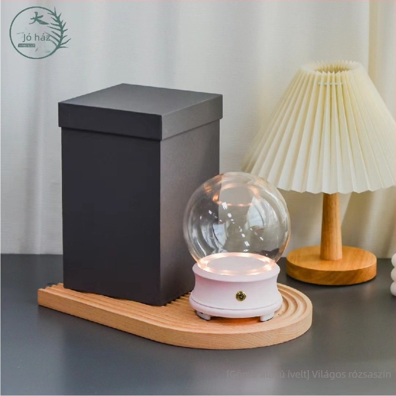 Flower Encounter Bluetooth hangszóró LED világítással, üvegfedél alatt, mini táj dísz gyanta