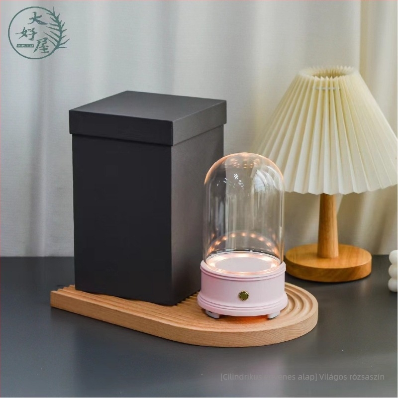 Flower Encounter Bluetooth hangszóró LED világítással, üvegfedél alatt, mini táj dísz gyanta