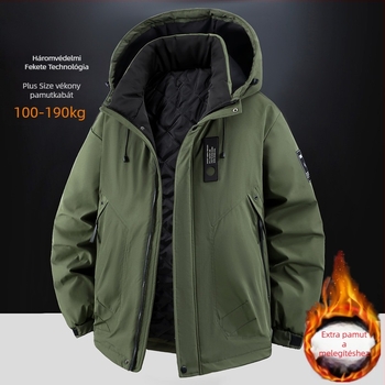 Háromrétegű vízálló téli munkadzseki kapucnival, poliészter töltettel