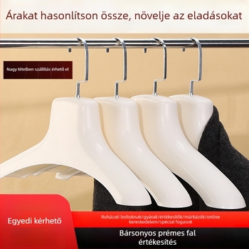 Szőrme kabátokhoz készült ruhakasztó, széles vállú, műanyag vázzal, 80–99% új műanyag, nők és férfiak számára