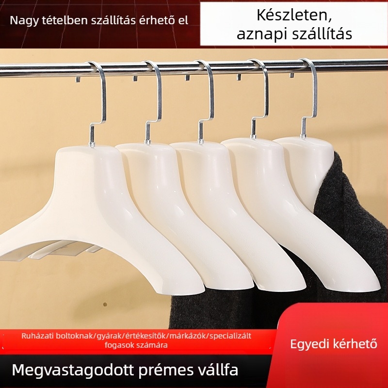 Szőrme kabátokhoz készült ruhakasztó, széles vállú, műanyag vázzal, 80–99% új műanyag, nők és férfiak számára