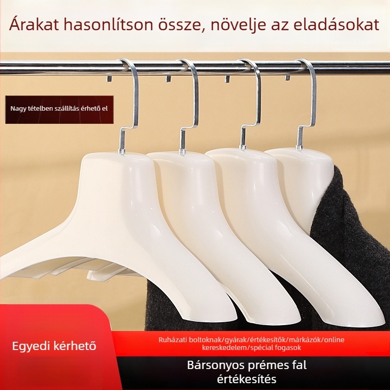 Szőrme kabátokhoz készült ruhakasztó, széles vállú, műanyag vázzal, 80–99% új műanyag, nők és férfiak számára