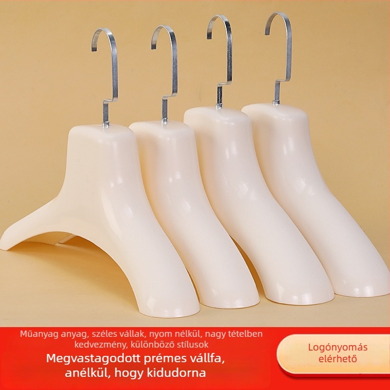 Szőrme kabátokhoz készült ruhakasztó, széles vállú, műanyag vázzal, 80–99% új műanyag, nők és férfiak számára