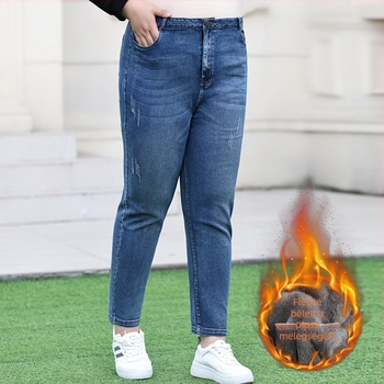 Denim szűk nadrág magas derékkal és elasztikussággal – teljes hosszúságú, mindennapi Western-stílus