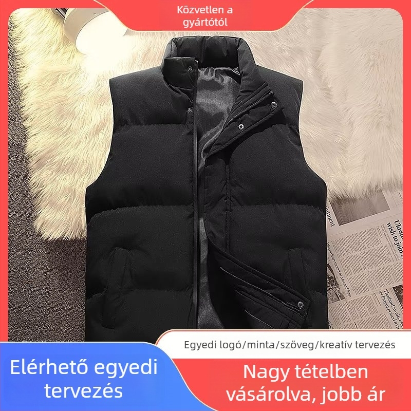 Chenille- és spandex anyagú mellény, álló gallérral, cipzárral, egyszínű