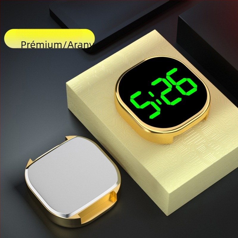 Autó belső elektronikus órája, világító kijelzővel, világidő és dátum (Elektronikus mozgás; ovális számlap; ház ötvözet; kerámiaszíj)