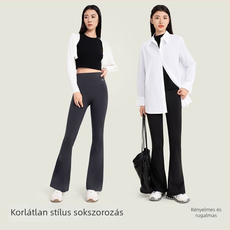 VVC női casual nadrágok – poliészter rostból, magas elasztikusság, enyhén bővülő fazon, 2025 ősz