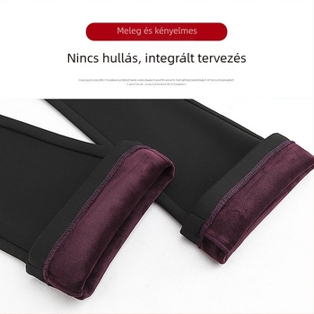 Női magas derekú, lefelé bővülő fazonú nadrág, 80–90% poliészter rost, közepes súlyú, mindennapi nadrág