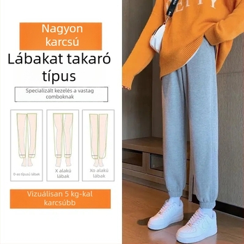 Női fleeceszárnyas melegítőnadrág, vastag, laza szabású, bokánál mandzsetta, haremi stílus