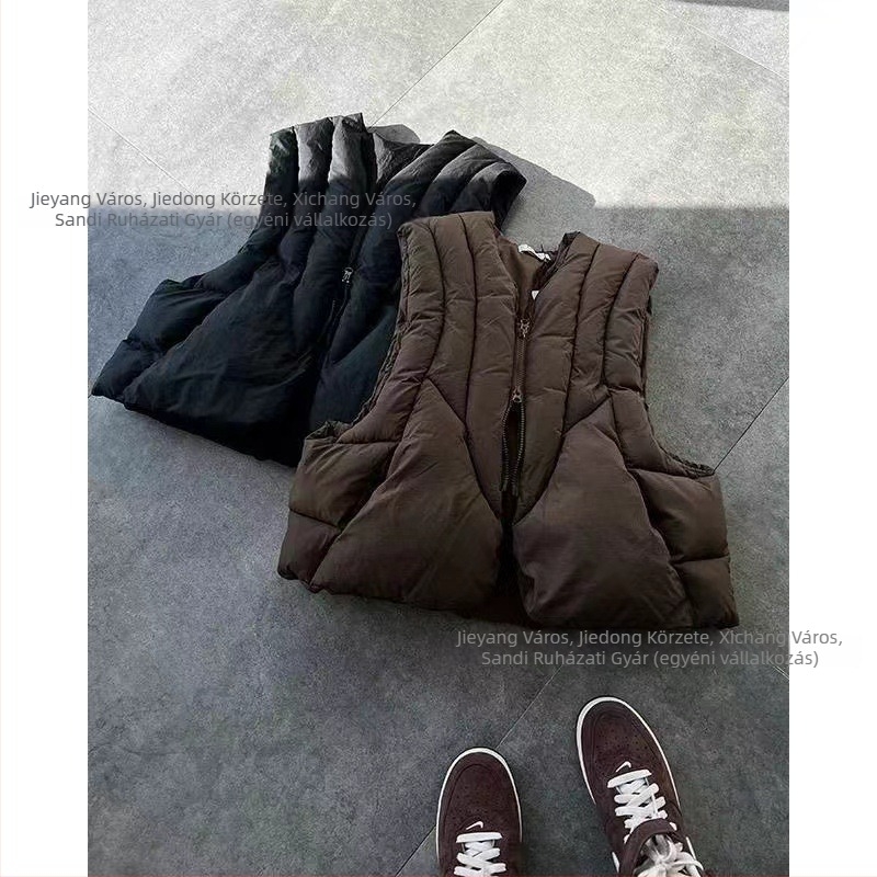 Férfi minimalist poliészter dzseki oldalsó zsebekkel, lazább szabás