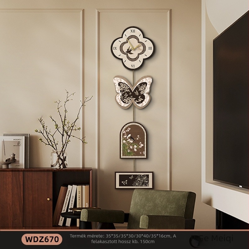 Fali dekorációs kép készlet – négy keret nélküli panel, inkjet nyomtatás kristályfilm alapra, kristály porcelán festmény stílus, retro nosztalgikus dizájn, nappali, hálószoba vagy étterem számára