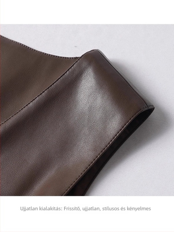 Női valódi báránybőr mellény, V-nyak, karcsú szabás, normál hossz, tavasz 2025