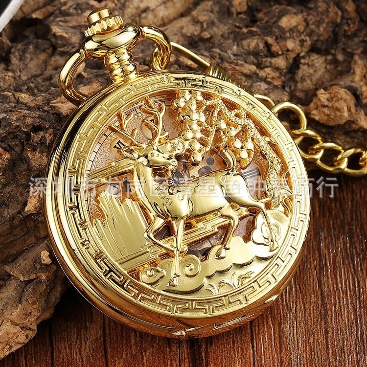 Mechanikus zsebóra áttört motívummal, nyitható fedél, vintage stílus, 46 mm-es számlap, 618-as mozgás, tokozás ötvözet