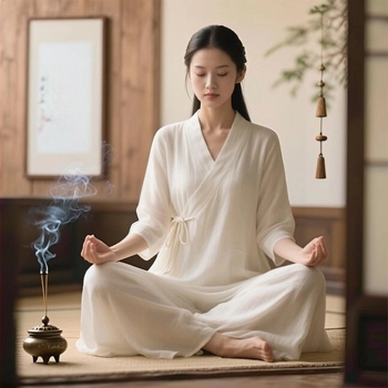 Női Zen stílusú meditációs ruhaszett piping-dal, poliészter anyagból, fő anyag tartalma <30%, 2025