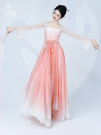 Kindness Hall Kínai Tánc Jelmez – Ru szoknya átlátszó voile felsővel, Nyár 2024, Fő anyag: Other, Összetétel: 95%+