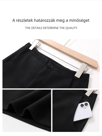 Női rövidnadrág, magas derék, poliészter, micro-elasztikusság (2025-ös téli kiadás)