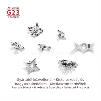 G23 Titánium Ötvözet Piercing Ékszer – Geometriai Fül-, Száj- és Köldök-piercingek, polírozott felület, uniszex, minimalist stílus