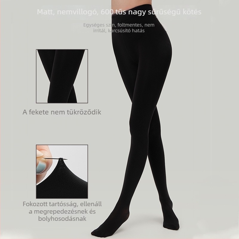 Női velúr formázó leggings, vastagított, nylon anyagból, mintázat nélküli