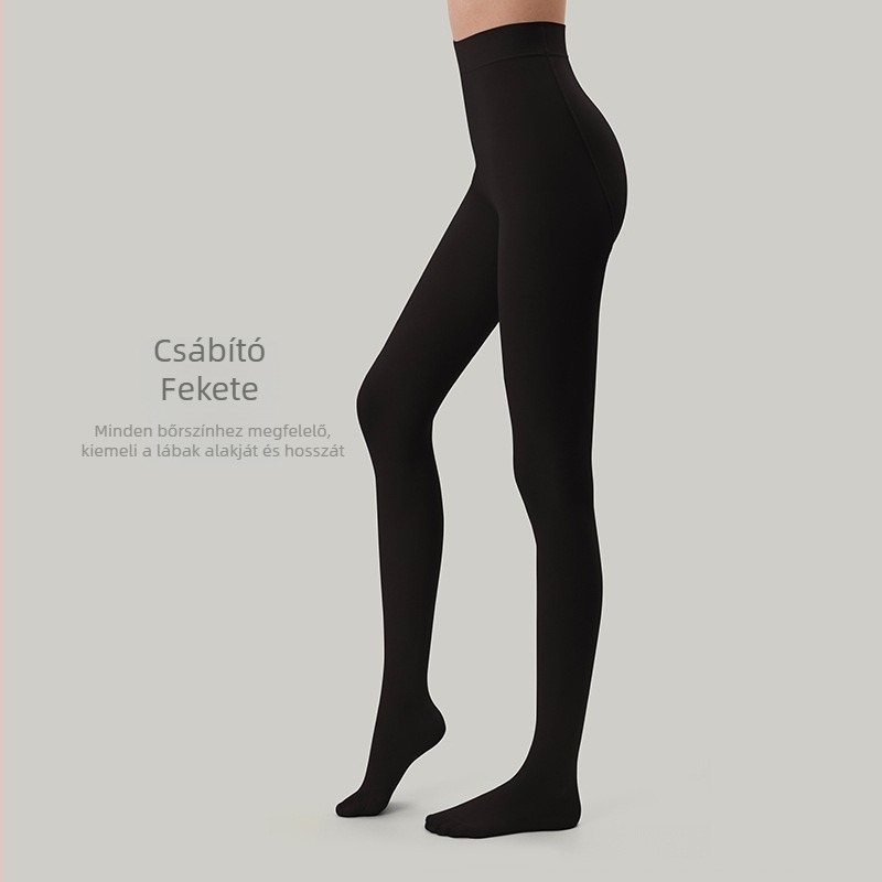 Női velúr formázó leggings, vastagított, nylon anyagból, mintázat nélküli