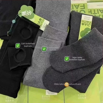 9811 Pamut harisnyanadrág fleece béléssel, karcsúsító, függőleges csíkokkal