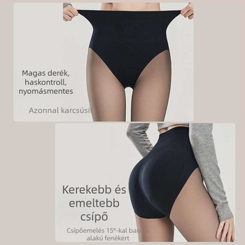 Fekete fleece-bélelt leggings, bőrhatású külső, magas derekú hasformázó, őszi-téli szezonra, természetes bőrtónus érzés