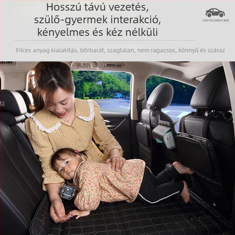 Hátsó ülésre tervezett autómatrac — összecsukható utazóágy, PVC anyag, Maximális teher 800, Súly 6, Modell 001, Alkalmas sedan/SUV járművekhez