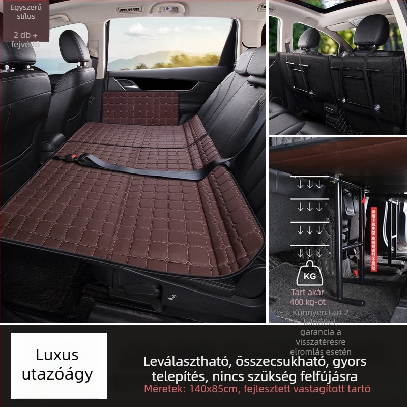 Hátsó ülésre tervezett autómatrac — összecsukható utazóágy, PVC anyag, Maximális teher 800, Súly 6, Modell 001, Alkalmas sedan/SUV járművekhez