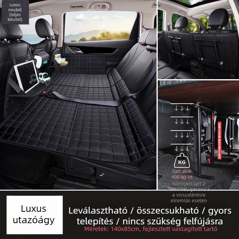 Hátsó ülésre tervezett autómatrac — összecsukható utazóágy, PVC anyag, Maximális teher 800, Súly 6, Modell 001, Alkalmas sedan/SUV járművekhez